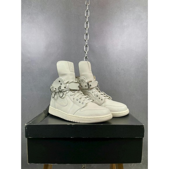 Comme Des Garçon‎ Jordan 1 High White Leather Sneakers Sz 12